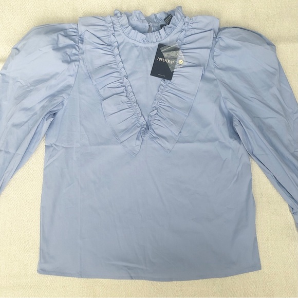 NEW Forever 21 Ruffle Flounce Top - Picture 2 of 7